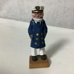 Es12 木彫り人形 船長 マドロス人形 インテリア セーラー 昭和レトロ
