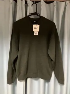 新品 UNIQLO C リラックスVネックセーター S オリーブ