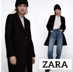 ザラ　ZARA × MANTECO チェスターコート　ブラック　XS
