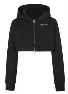 【完売品】新品未使用　andwang kirakira zip up 002 完売品】andwang Kirakira zip up パーカー002 グレー Kirakira