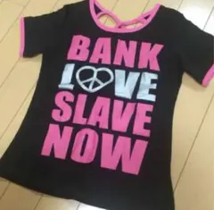 新品　背中　ハートピース開き　半袖Tシャツ　アイラブ　ロゴ