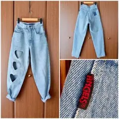 希少 90'sVINTAGE REMAKE ハート テーパードデニムパンツのサムネイル