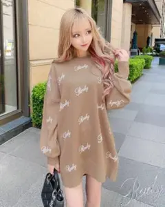 Rady ロゴニットワンピース ベージュ Sサイズ レディー 武藤静香 可愛い