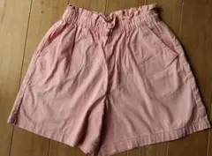 女の子140ショートパンツ綿　キュロット半ズボンハーフパンツ　ポケット夏