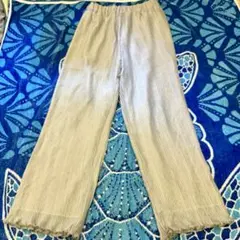 kutir フリル裾 シアーワイドパンツ