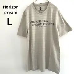Horizon dream グレー Tシャツ 英字プリント 胸囲96-104 Lのサムネイル