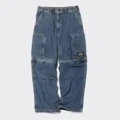 【美品】【GU×UNDERCOVER】デニムコンバーチブルワイドカーゴパンツ S