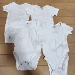ホワイト半袖ボディスーツ4枚セット