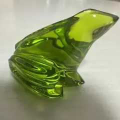 バカラ　クリスタル　カエル　透明緑色 バカラ Baccarat カエル 緑色のクリスタル フィギュリン