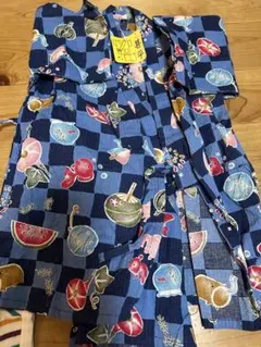 甚平 ネイビー 魚柄 100cm