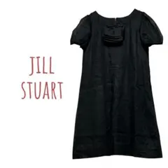 JILL STUART パフスリーブワンピース 半袖 黒 胸リボン　後ろ可愛い