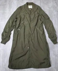 MILITARY GARMENTS ロング MA-1 ジャケット カーキ y89
