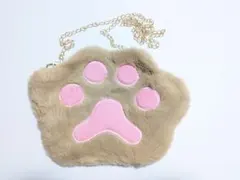 肉球 ショルダーバッグ サイドポーチ 猫 ブラウン