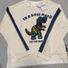 新品　130㎝ 恐竜 スパンコールロングTシャツ