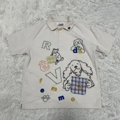Rêve De Femme 犬 刺繍 アップリケ 鹿の子 ポロシャツ 生成りのサムネイル