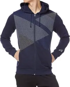 新品asicsスウェットパーカーSネイビー