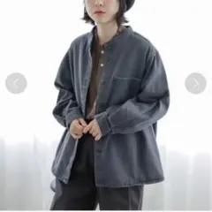 美品＊studioCLIP＊バンドカラーデニムシャツブルゾン＊スタディオクリップのサムネイル