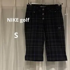 Nike Golf チェック柄 ショートパンツ ブラック×パープルS