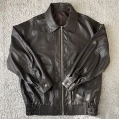 WEGO ダークブラウン フェイクレザージャケット