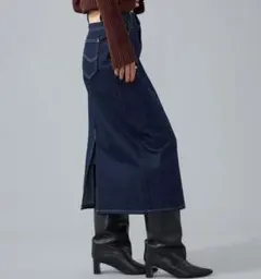 Lee ストレートデニムスカート ダークブルー