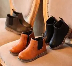 【期間限定値下げ】キッズブーツ/黒•キャメル/13.5〜17cm