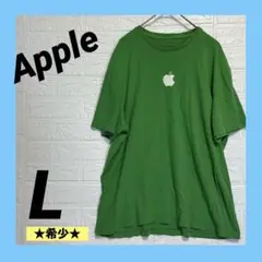 【Apple】企業ロゴ 半袖 Tシャツ グリーン【L】