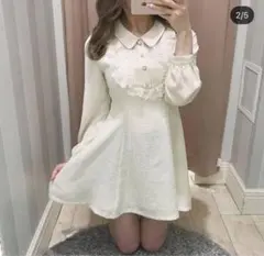 evelyn エブリン ツイードラインワンピース ツイードラインOP