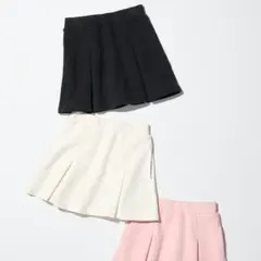 新品☆ユニクロGIRLSドライスウェットミニスコート140BLACK