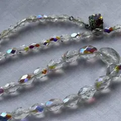 ヴィンテージ　クリスタルビーズ　ネックレス