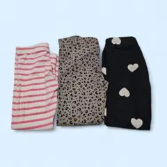 H&M ■3枚セット レギンス ハート柄