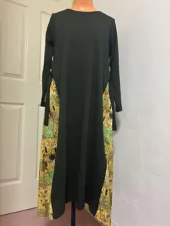 グラニフ　クリムト　長袖ワンピース ゴールド模様