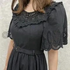 REDYAZELかぎ針レースマキシ丈フレアワンピース