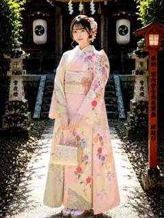 振り袖］中古美品 花柄 F-057 - メルカリ