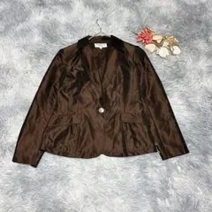HANAE MORI ハナエモリ（M）テーラードジャケット 光沢感 高級感
