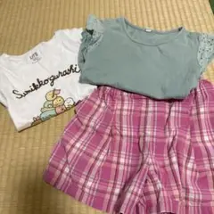 ユニクロ　すみっコぐらし Tシャツ レース付きフリル袖T　パンツ　まとめ売り