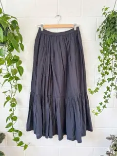 niko and... リバーシブル ティアードロングスカート グレー