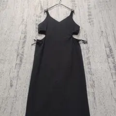 a1203【美品】フーズフーギャラリー　キャミワンピース　F　黒　ドロストのサムネイル
