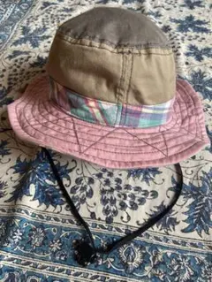 Columbia アウトドアハット ベージュ・ピンクチェック