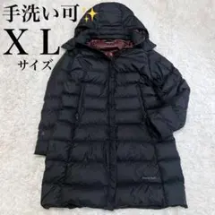 《美品》モンベル 1101279 トラベルダウン ダウンコート ロング XL 黒