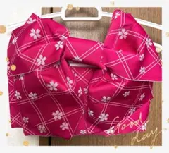 作り帯　可愛い桜柄 ピンク 浴衣用