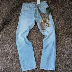 y2k Levi's リーバイス501 30×30 ペイント グランジ 羽根