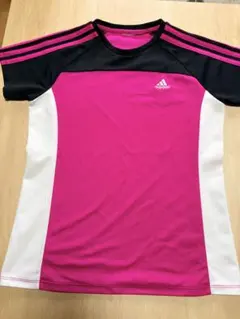 adidas アディダス スポーツTシャツ レディース M　ピンク ブラックのサムネイル