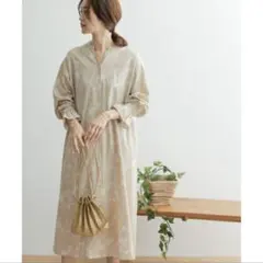 【URBANRESEARCH DOORS】フラワープリントワンピース　長袖　F