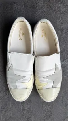 モ*カ様 Converse ホワイト レザースニーカー 星型