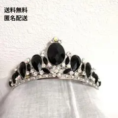 新品未使用⚫ティアラ調バレッタ　髪飾り　誕生日会　コスプレ　結婚式ヘッドドレス