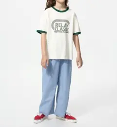 未着用 ユニクロ エアリズムコットングラフィッククルーネックTシャツ 160