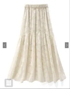 GRL グレイル 花柄レースティアードフレアスカート ホワイト [pp086]