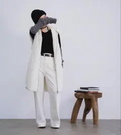 新品 タイトブース コーデュロイ オーバーオール ホワイト 白 オーバー