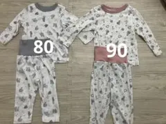 動物柄ベビーパジャマ 95cm未満 2点セット