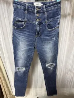 AZUL by moussyハイウエストダメージスキニー